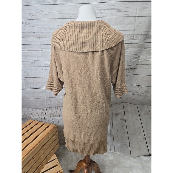 CHICO'S Turtleneck Sweater Women's 2 (L/12) Pullover Tunic Short Dolman Sleeve - Picture 2 of 8